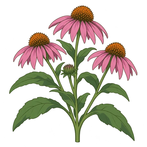 Purple coneflower illustration