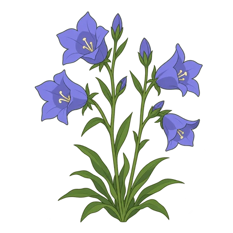Peach-leaved bellflower illustration