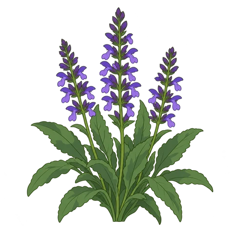 Woodland sage illustration